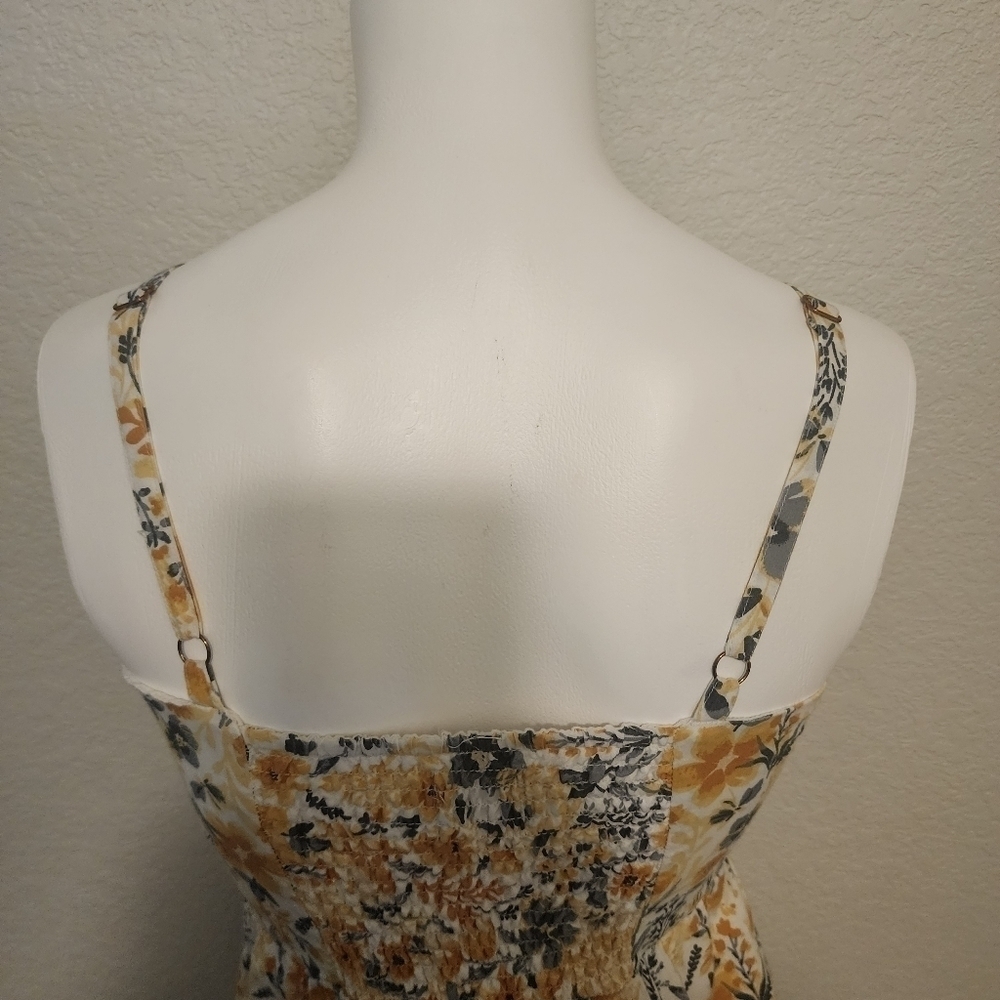 Joie Boho Spaghetti Strap Gold Floral Maxi Dress Size 2 - Picture 2 of 13